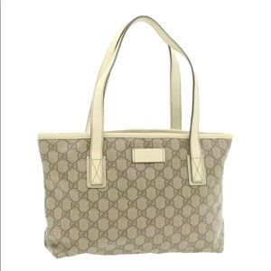 Authentic Gucci medium monogram brown tote bag